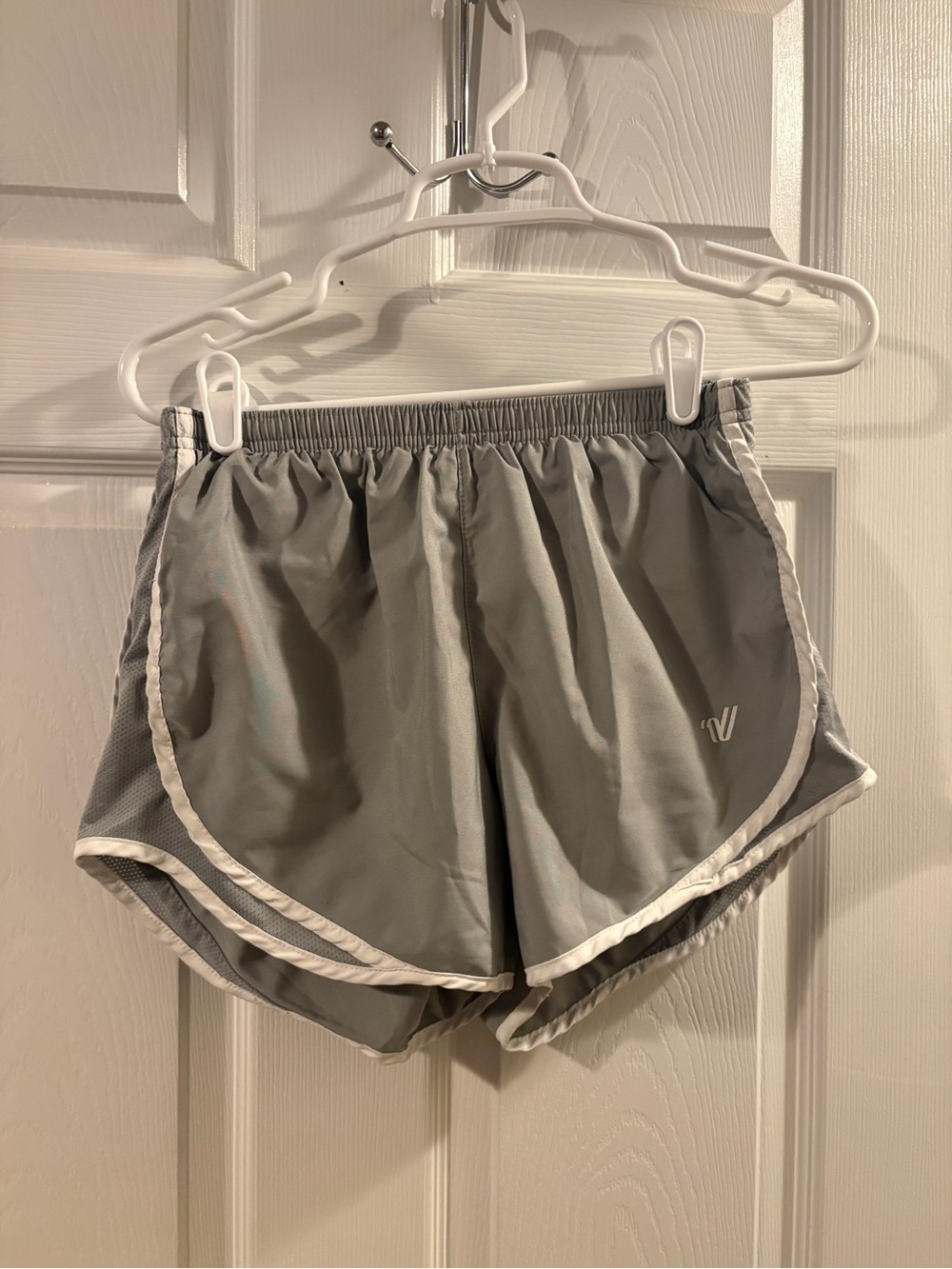 Varsity Cheer Gray Athletic Shorts with White Trim